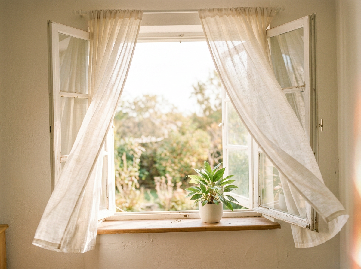 Soft natural light through a window